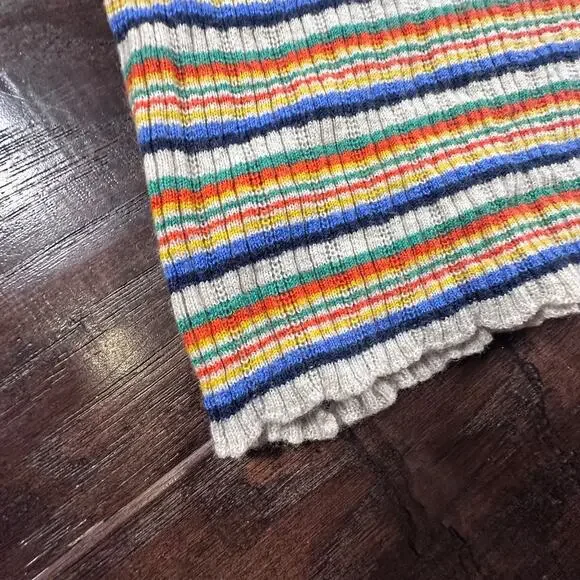 Madewell Multi Colored Orange Stripe Stretch Jones Tank Knit / Ribbed Size XS - Picture 2 of 6
